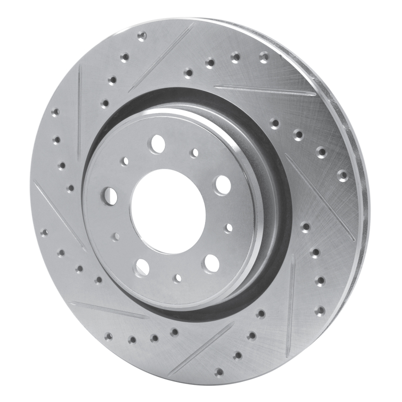 Volvo C70 Brake Rotor (1) - Front Left - R1 Concepts - Drilled & Slotted - Silver - `98-`04